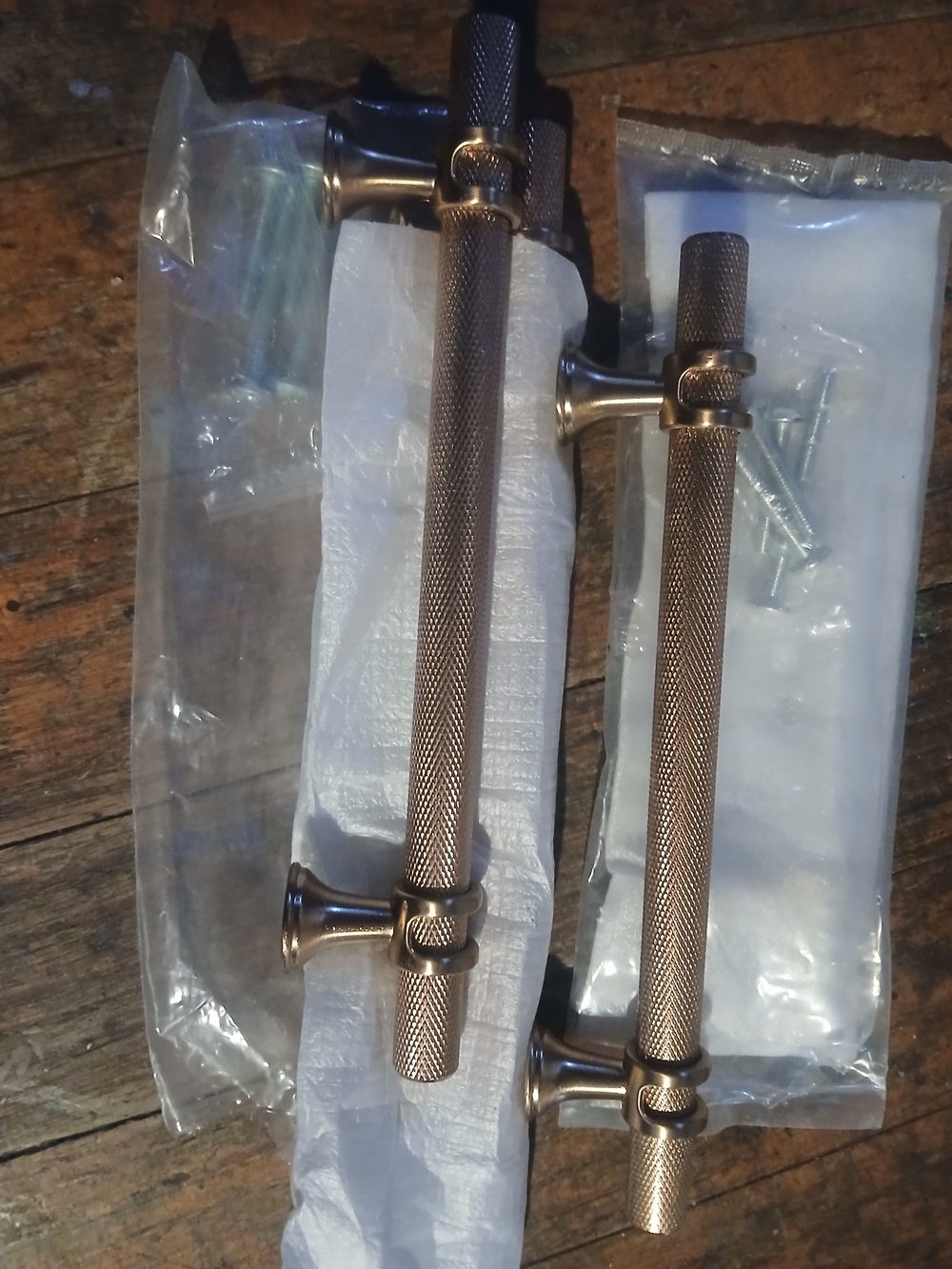 Textured Metal Cabinet Pulls - Set of 4 in Antique Copper